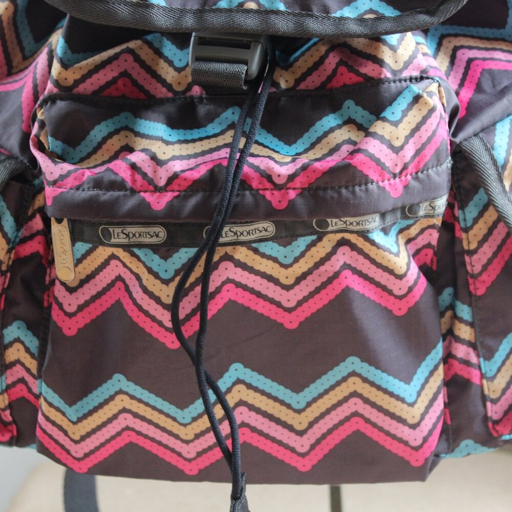 Lesportsac Chevron Drawstring Backpack - image 2